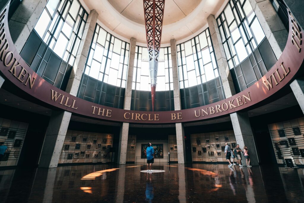 Dome entrance of Country Music Hall of Fame in Nashville.