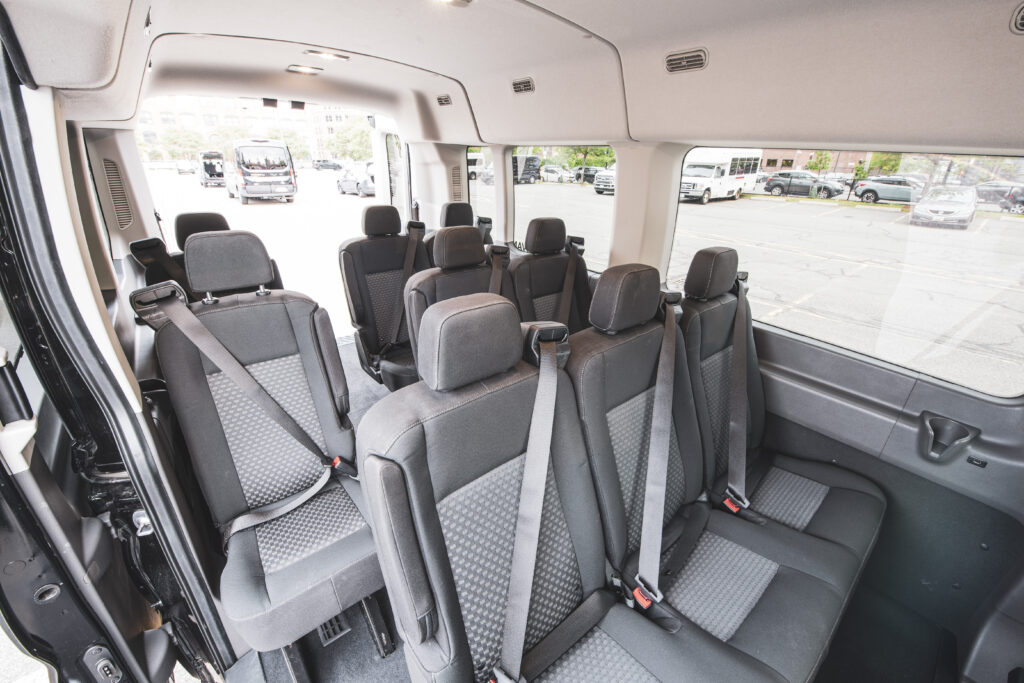 Seats in a full-size van for your road trip