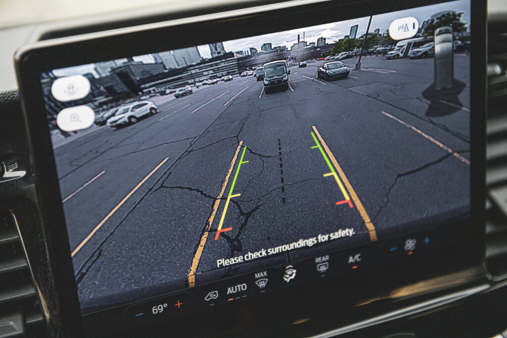 Backup camera of a passenger van