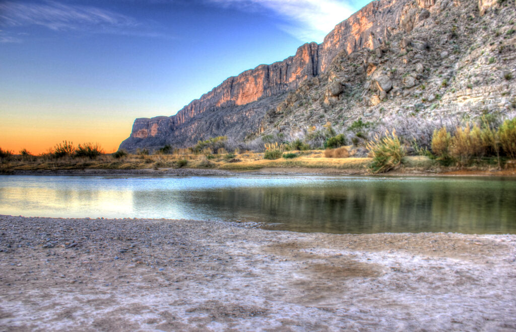 Looking across the Rio Grande at Big Bend National Park, Texas