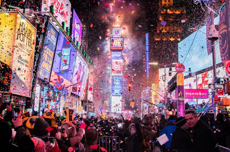 Times Square ball drop New Years eve 